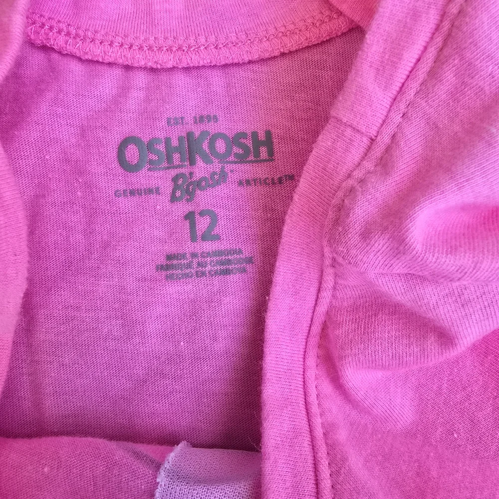 Oshkosh Bgosh Pink Flip Sequin Glitter Unicorn Lattice Back Top Size 12